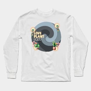 Flower Plant Grey Geometric #65 Long Sleeve T-Shirt